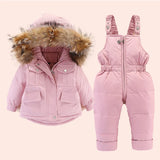 2pcs Set Children Winter Down Jacket and Jumpsuit