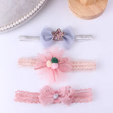 3pcs/lot Newborn Headwear Baby Girl Flower Headbands Lace