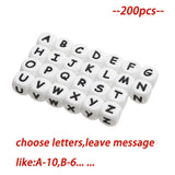 TYRY.HU 50-500Pcs 12mm Silicone Letter Beads BPA-Free Colorful