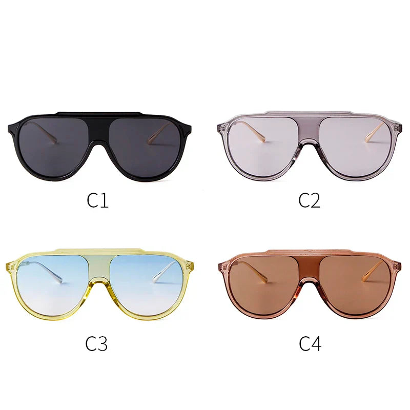 New Trendy Gradient Green Oversized Square Sunglasses Women