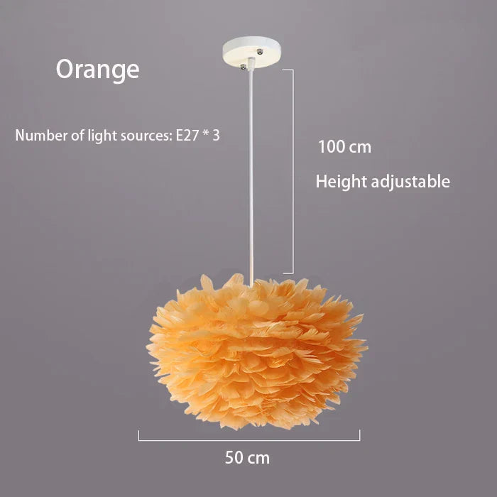 Feather Chandelier Nordic Modern Living Room Bedroom Feather