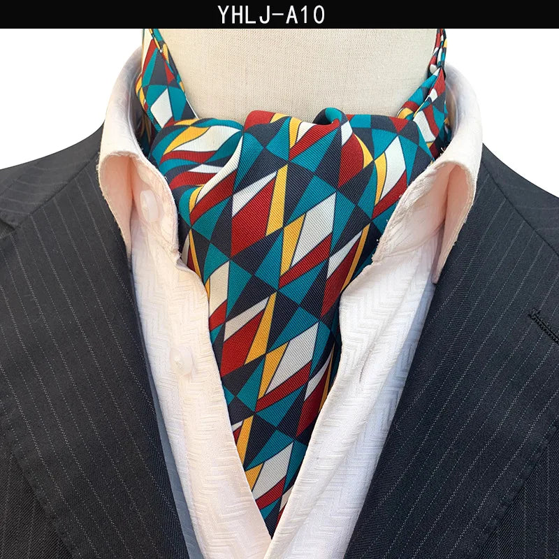 Men Vintage Polka Dot Wedding Formal Cravat Ascot