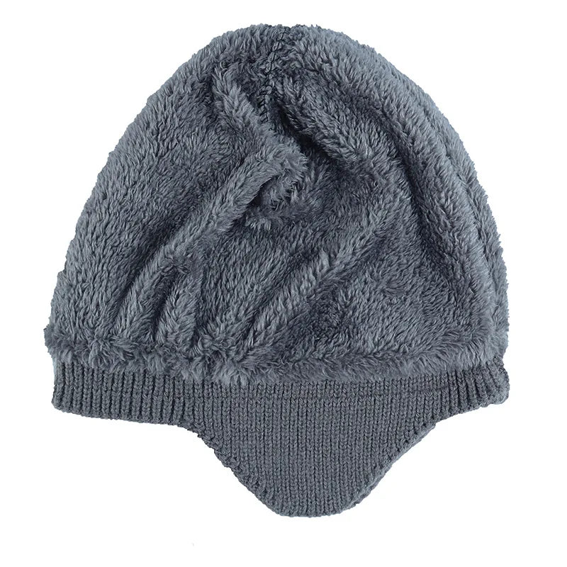 Winter Ears Protected Hats for Men Thicker Beanies