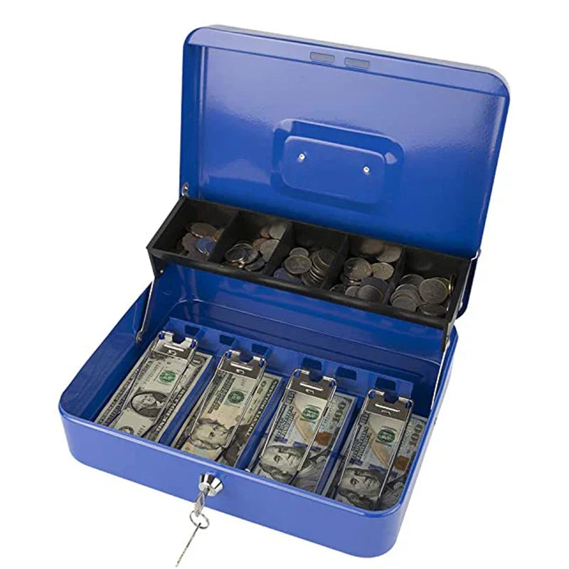 Locked Large Cashier Drawer Metal Cash Box 2