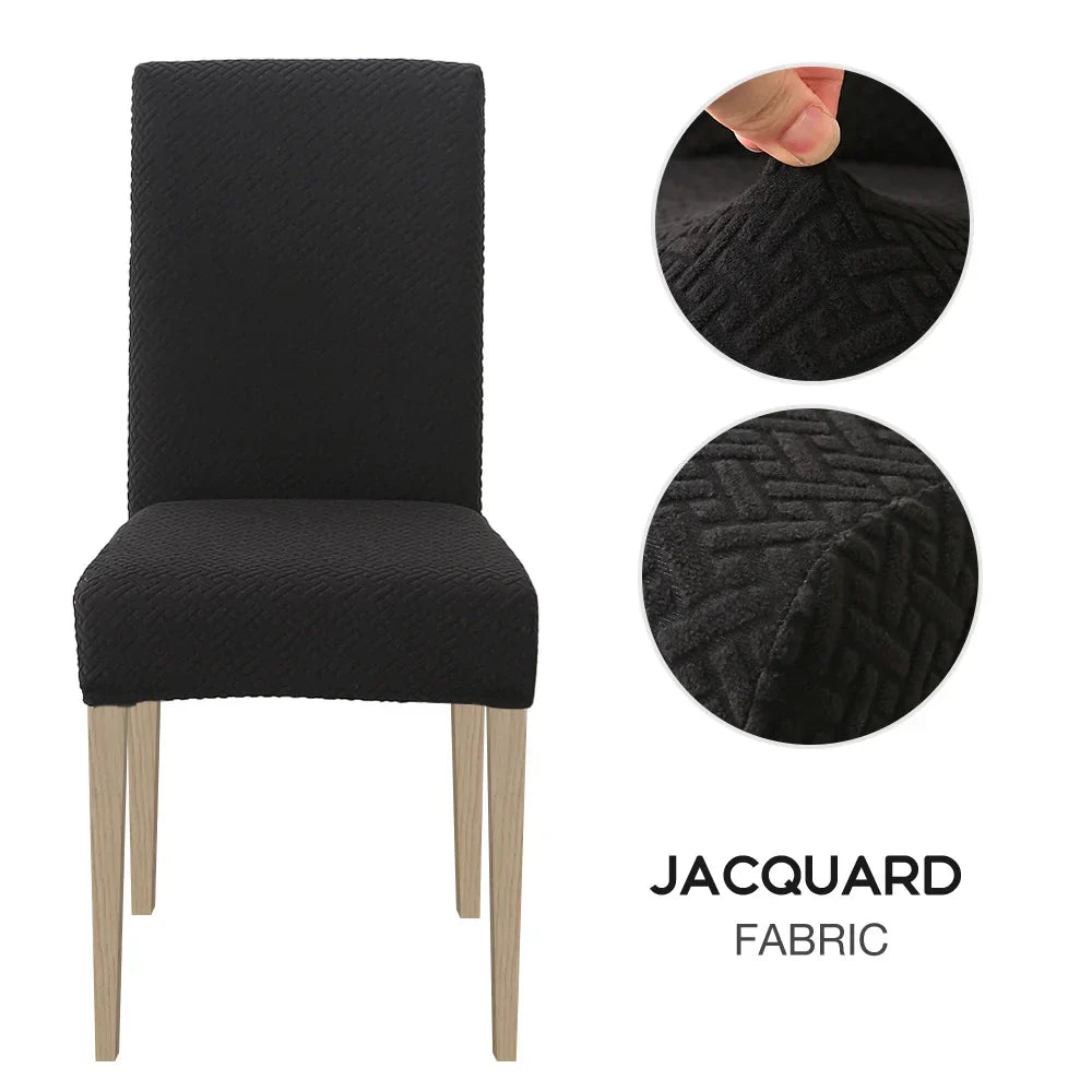 1/2/4/6pcs Dining Chair Cover Jacquard Spandex Slipcover Protector