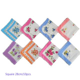 10pcs/lot Vintage white Ladies lace Handkerchief Cotton Flowers