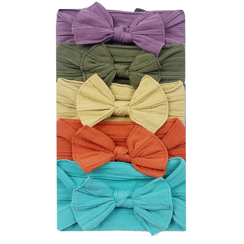 5pcs/Set Bowknot Elastic Hairband Baby Princess Christmas Day