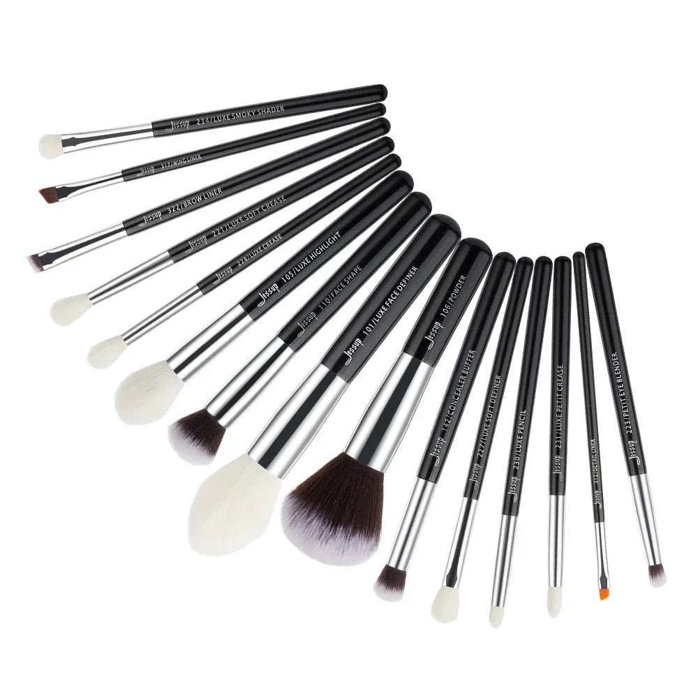 Jessup Makeup Brushes Set Synthetic-Natural Hair Foundation Powder