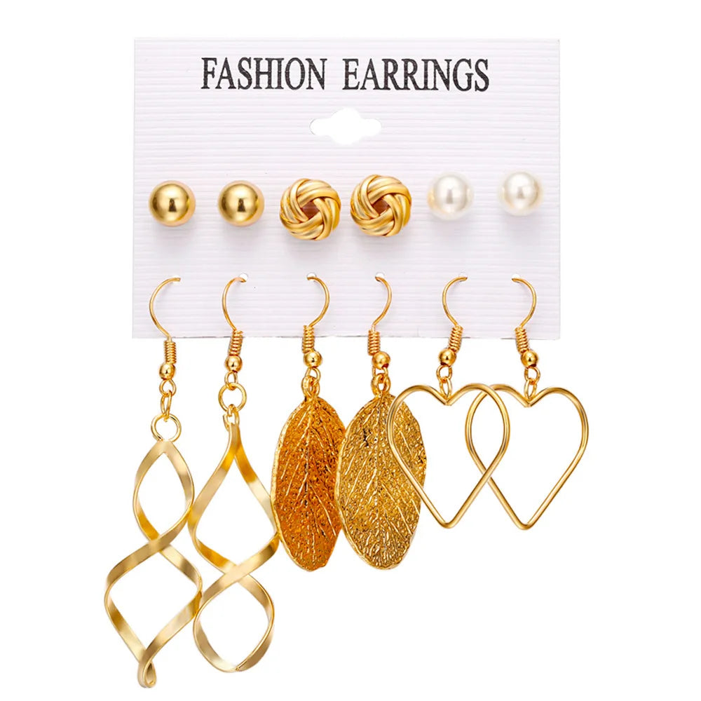 LATS Women's Earrings Set Tassel Pearl Earrings for