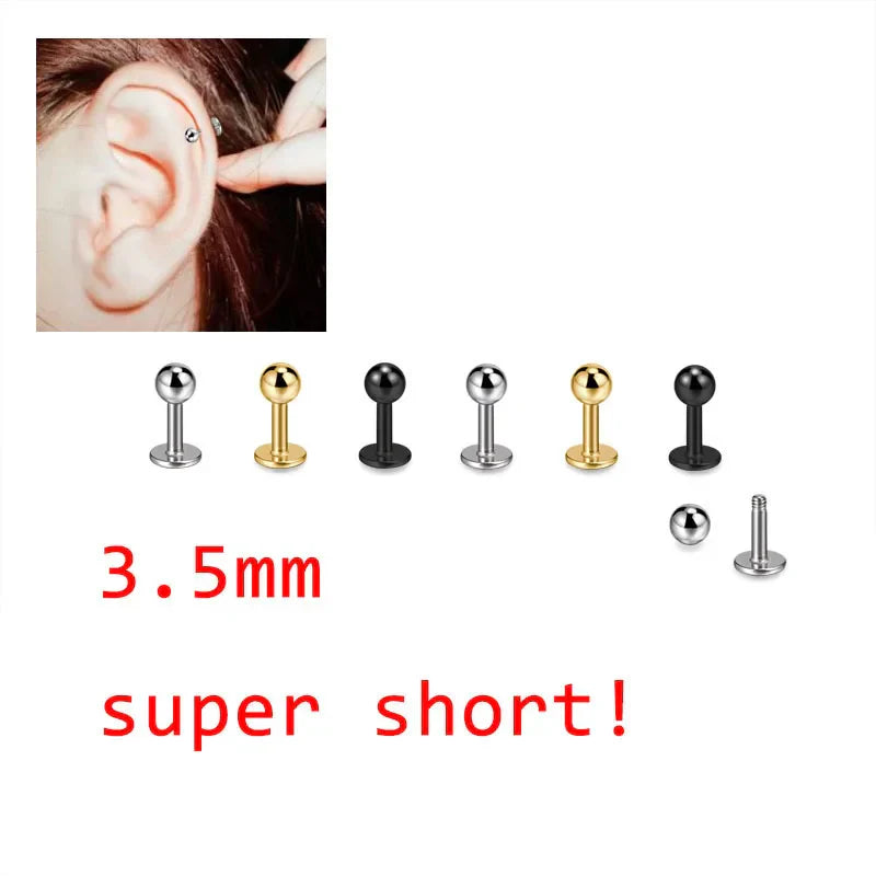 2PCS 3.5mm Cartilage Earrings Helix Stud Earrings Super