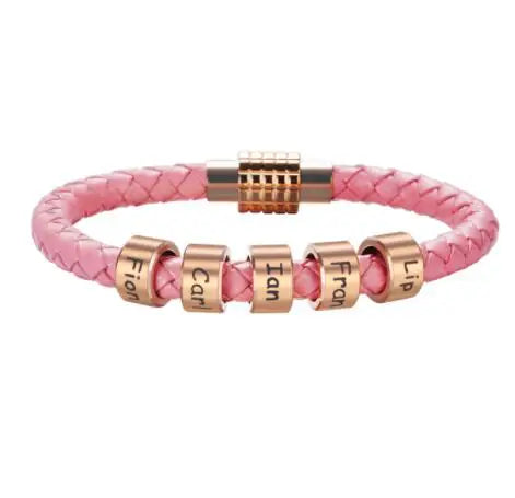 Custom Family Names Bracelet for Men Personalized Braided