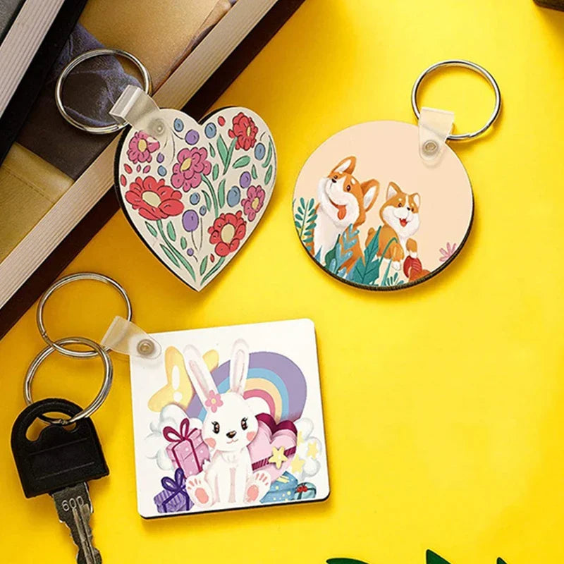 122430Pcs Sublimation Blank Keychains Thermal Transfer Key Chain