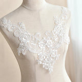 1 Pc Black Flower Neckline Collar Lace Applique