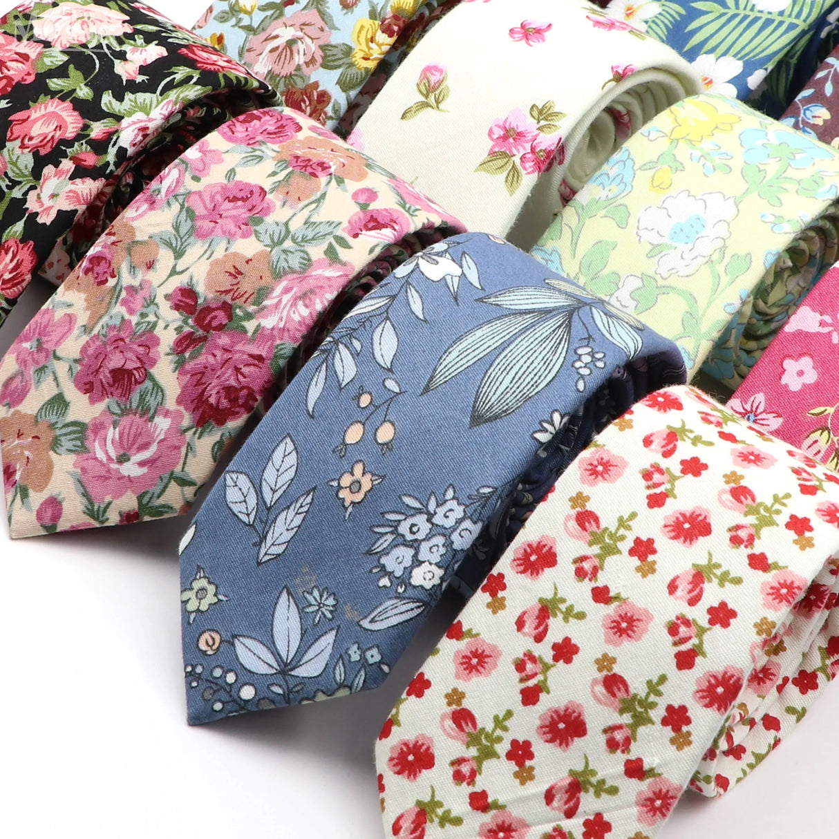 New Floral Tie For Men Skinny Casual Cotton