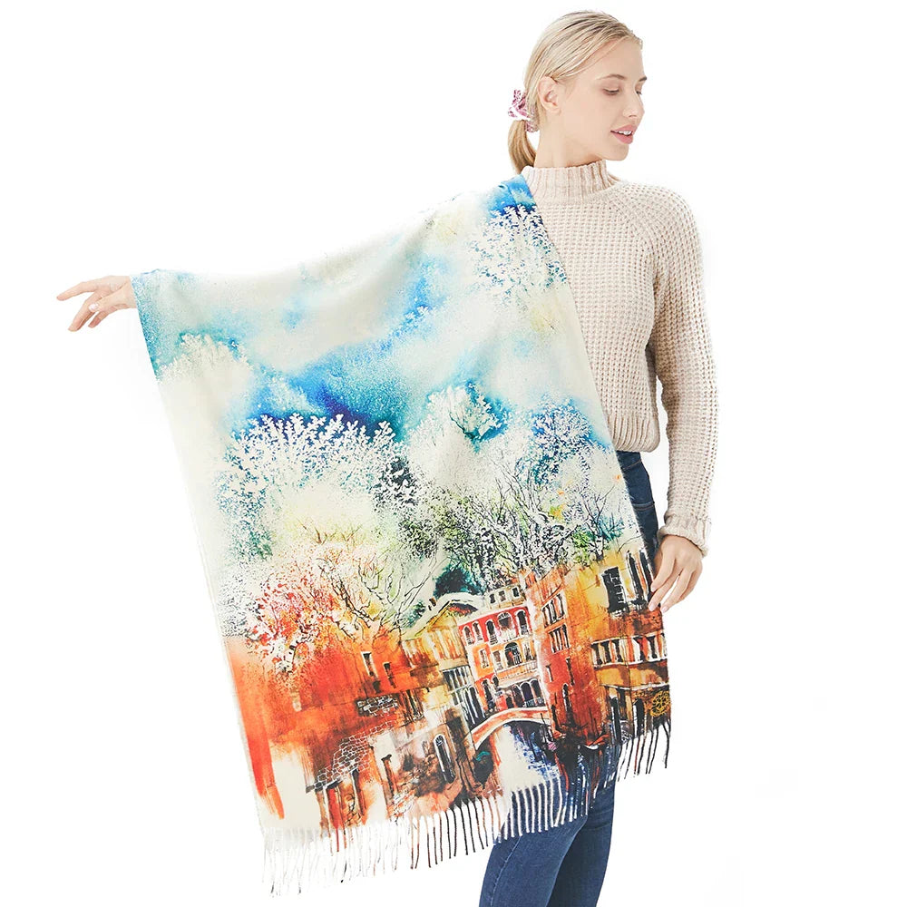 New Cashmere Scarf Women Digital Printing Pashmina Shawl