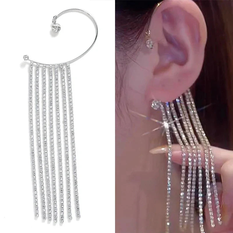 20Style Luxury Shiny Crystal Rhinestone Long Tassel Ear