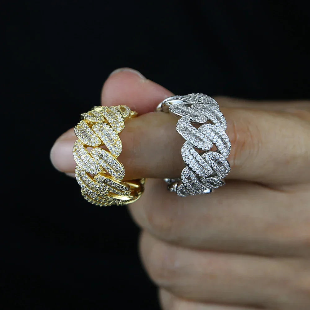 2023 New Iced Out Bling Men Finger Jewelry