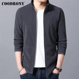 COODRONY Autumn Winter Zipper Cardigan Men Clothing Classic