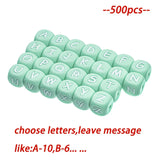 TYRY.HU 50-500Pcs 12mm Silicone Letter Beads BPA-Free Colorful