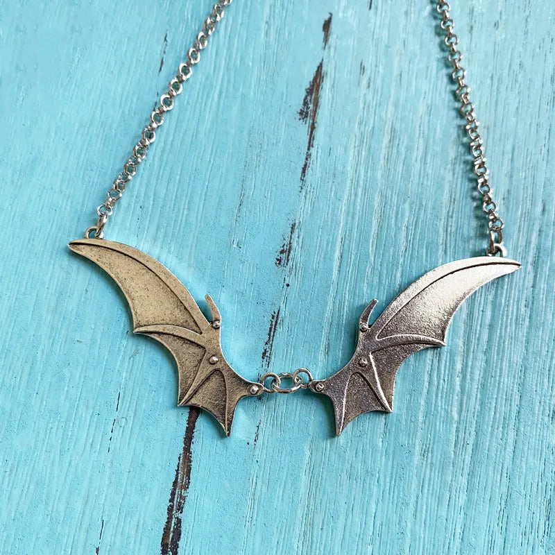 Goth Vampire Vintage Bat Wings Pendant Choker Necklace