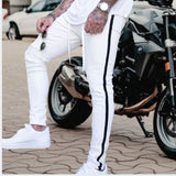 Stripes for Jeans Bike Skinny Jeans Men Stretch
