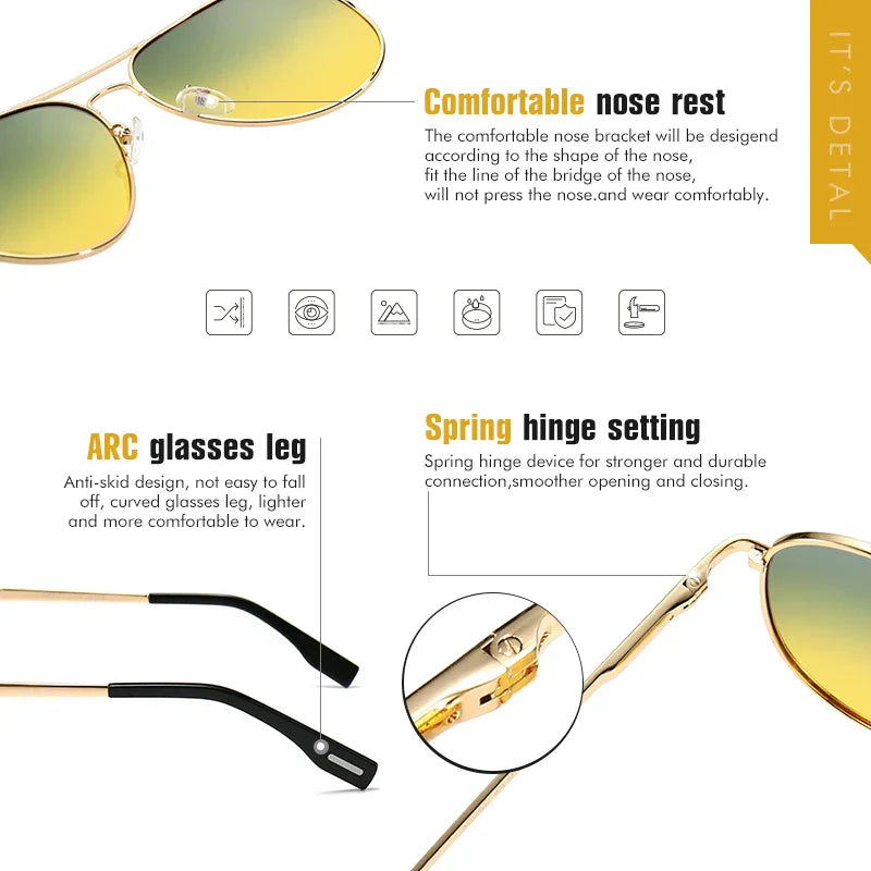 Fashion Pilot Sunglasses For Men Polarized Photochromic Day