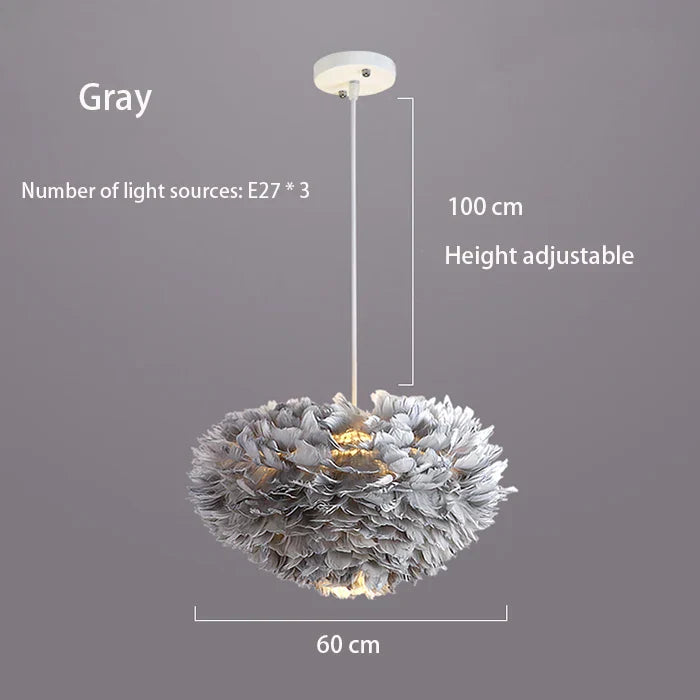 Feather Chandelier Nordic Modern Living Room Bedroom Feather