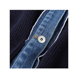 Korean Fashion Sweater Jacket Spring Autumn Denim Patchwork