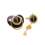 Black Gold Luxury Pacifier for Babies A-Z Name