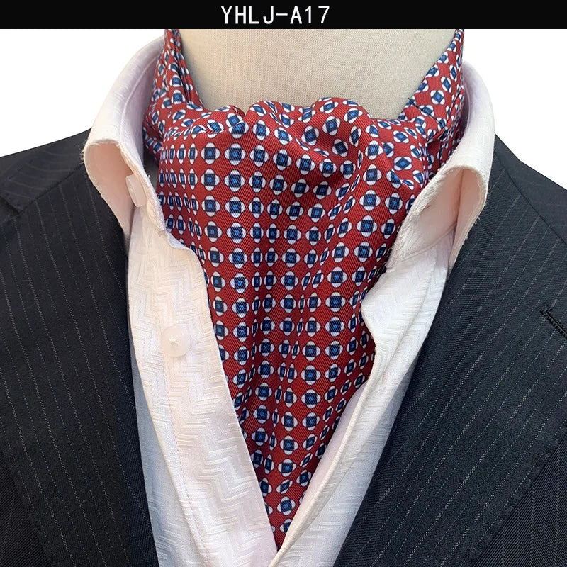 Men Vintage Polka Dot Wedding Formal Cravat Ascot