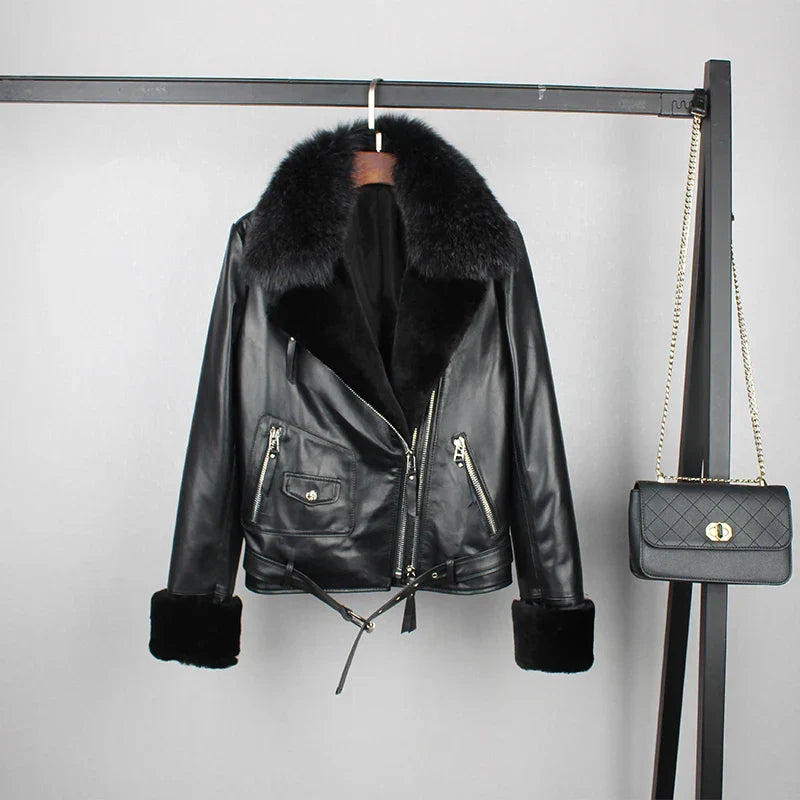 Winter cotton inside thicker warm real sheep leather