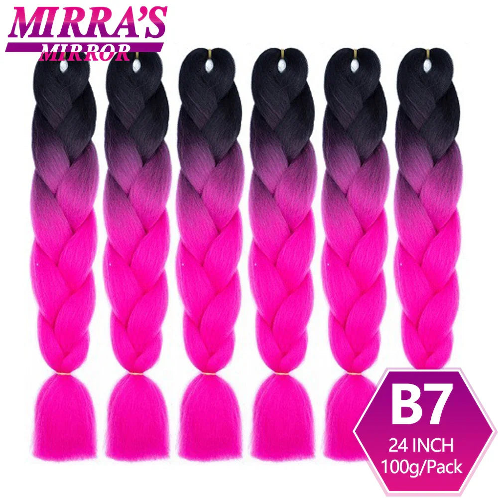 6 Bundle Braiding Hair 24 Inch Synthetic Jumbo