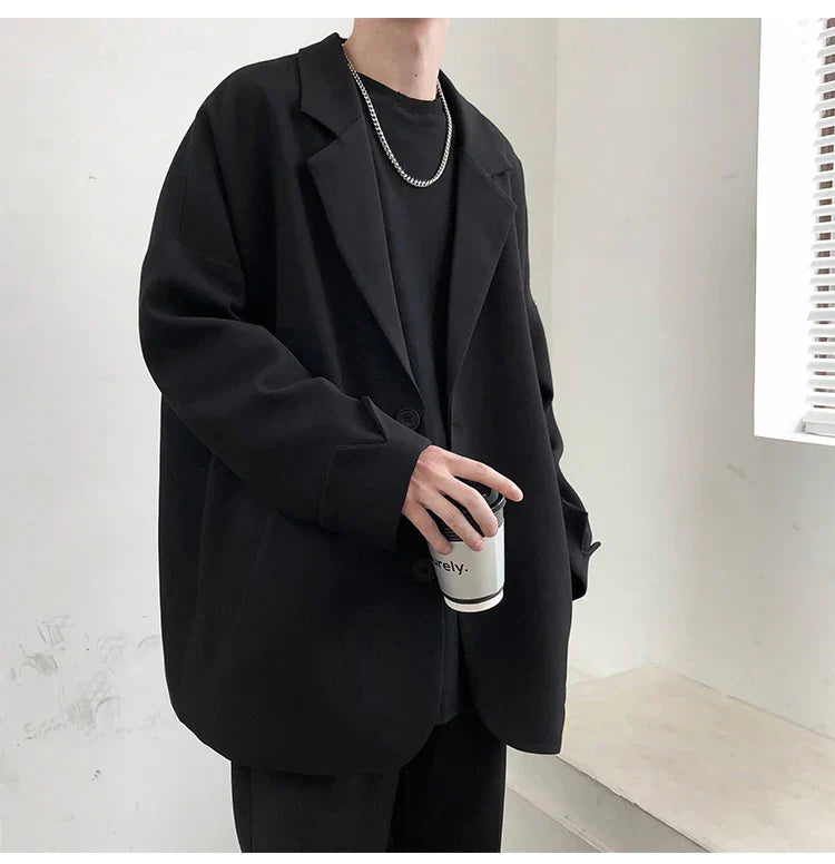 British-style Blazers Men Leisure Trendy Loose Suit Jackets