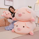 40/50/60/80cm Squish Pig Stuffed Doll Lying Plush Piggy