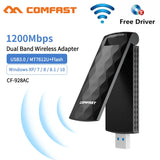 Free-Drive Wif Adapter 2.4&5.8Ghz MT7612U 1200M Wi-fi Antenna