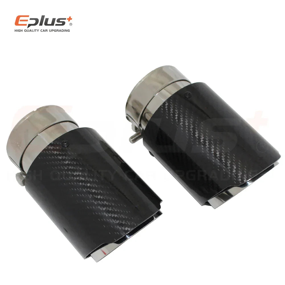 Car Glossy Carbon Fibre Exhaust System Muffler Pipe