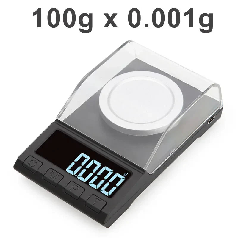 0.001g Precision Electronic Scales 100g/50g/20g Digital Weighing Gem