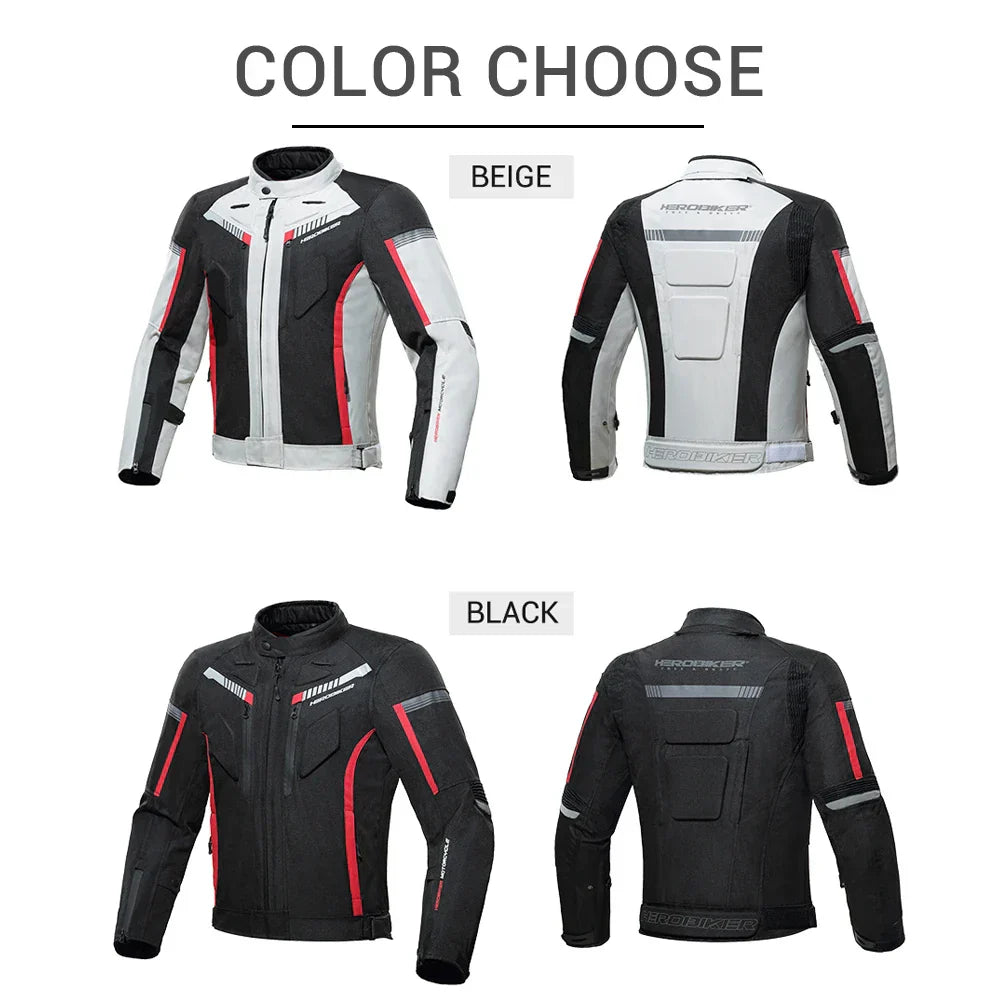 HEROBIKER Waterproof Motorcycle Jacket Man Racing jacket Wearable Motorcycle Pants Moto Jacket  With EVA Protection