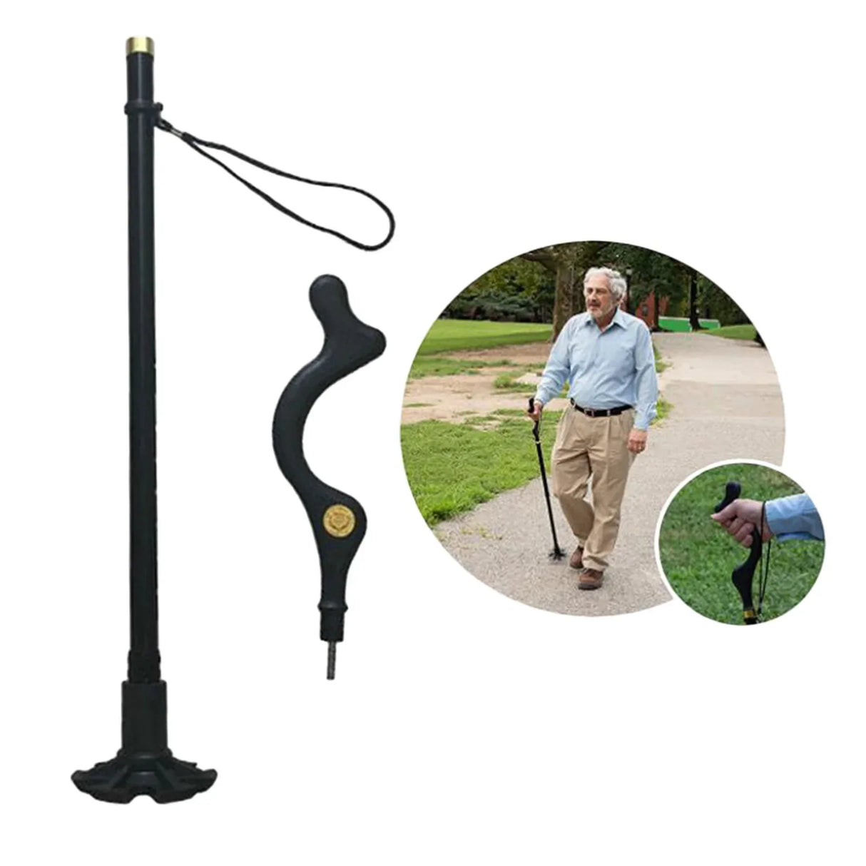 Portable Walking Cane Walking Stick with Handle Heavy