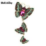 Wuli&baby Big Rhinestone Butterfly Brooches For Women Vintage