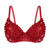 Womens Belly Dancing Bustier Bra Fashion Sparkle Glittering