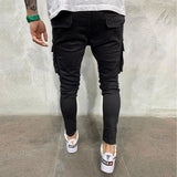 Mens Stretchy Skinny Ripped Jeans Men Slim Fit