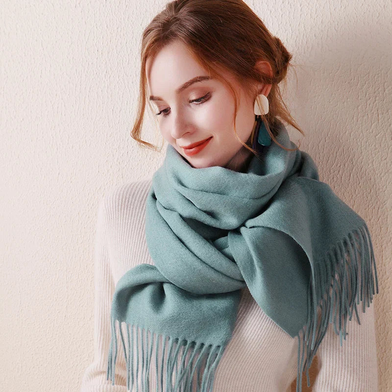 100 Wool Scarf Women Thickening Cashmere Winter Scars