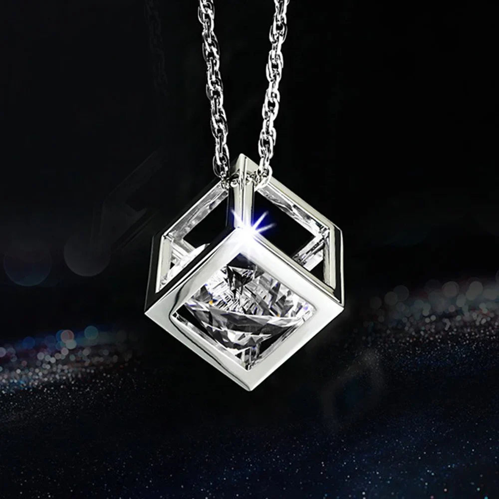 DSYCAR 1Pcs Car Pendant Crystals Cube Car Charms