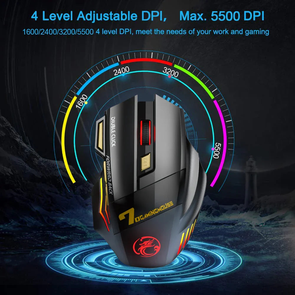 Rechargeable Wireless Mouse Bluetooth Gamer Gaming Mouse Computer