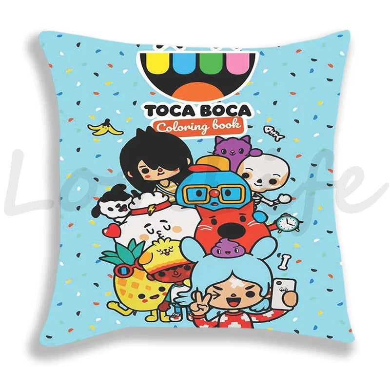Cute Cartoon Toca Life World Pillow Case Home