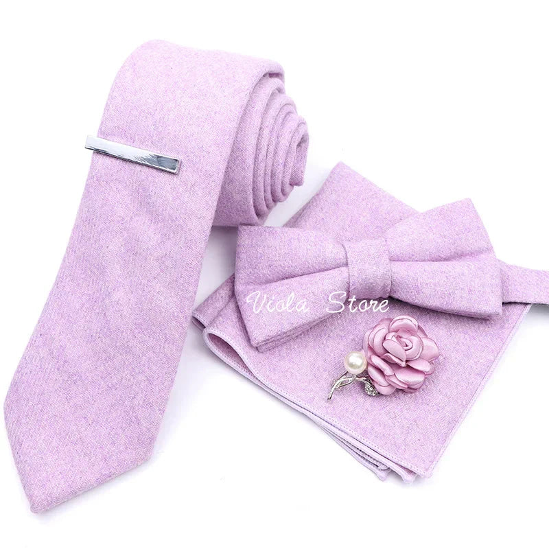 Top 50 Wool Soft 7cm Tie Bowtie Hankie