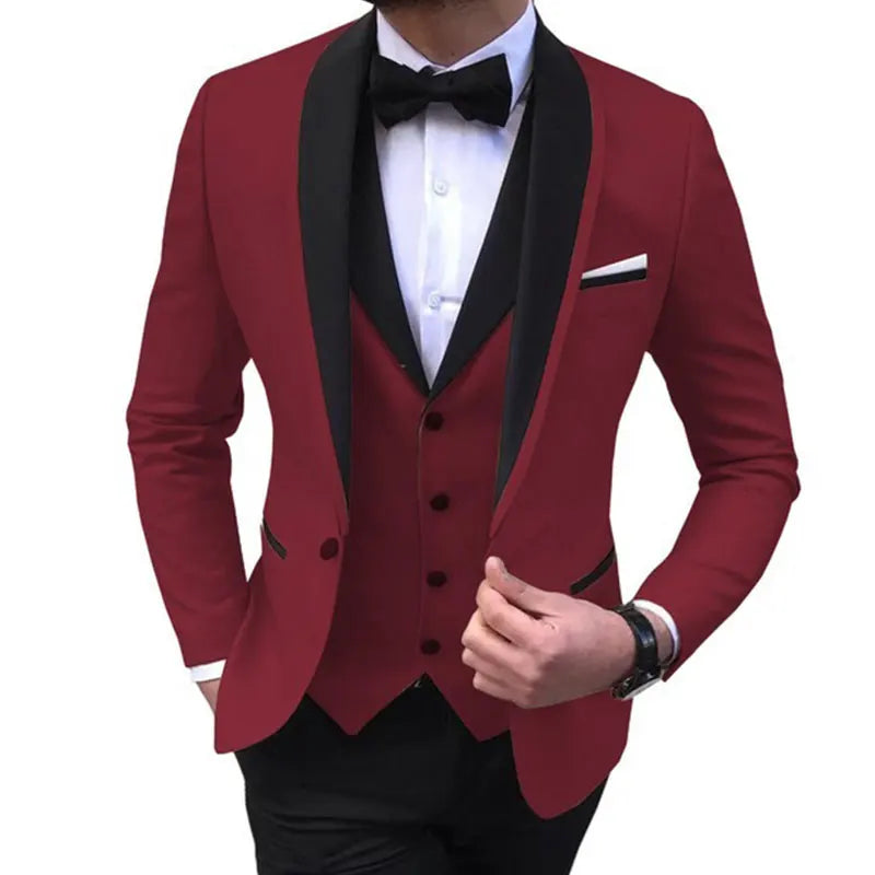 Party Dresses Jacket+Pants+Vest Fashion Suits For Men Slim