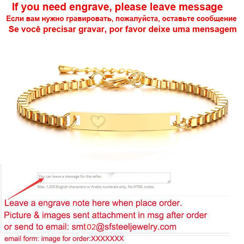 Personalize Baby Name Bracelet Figaro Chain Smooth Bangle