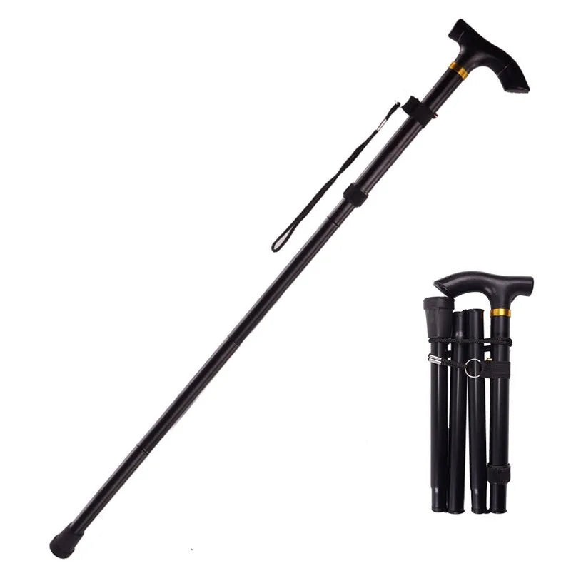 Auminum Alloy Foldable Trekking Poles Alpenstocks 4 Section